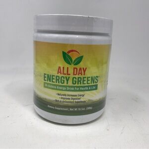 All Day Ene rgy Greens Die tary Supple ment, 10.5oz - SEALED